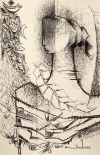 A. S. Rind, 22 x 14 Inch, Charcoal On Paper , Figurative Painting, AC-ASR-396